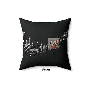 Coussin carré notes de musique, cadeau pour elle, cadeau pour lui, cadeau pour ami, cadeau pour papa, cadeau pour maman, tante, unique