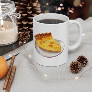 Coffee mug, Ceramic Mug 11oz, Egg Pie design, Gift for friend, Gift for dad, Funny mug, Dessert, Unique