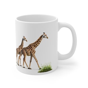 Coffee mug, Ceramic Mug 11oz, Giraffe design, Gift for friend, Gift for dad, Funny mug, Unique