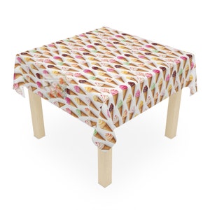 Ice cream Tablecloth design, dining tablecloth, dining table cover, square table cover, rectangle tablecloth, round tablecloth