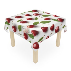 Cherry Tablecloth design, dining tablecloth, dining table cover, square table cover, rectangle tablecloth, round tablecloth