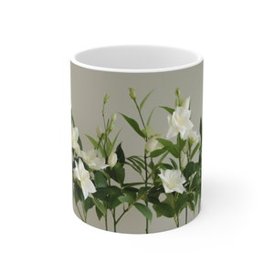 Arabian jasmine flowers mug 2nd design, Coffee mug, Ceramic Mug 11oz, Gift for friend, Gift for dad, Gift for Mom, Auntie, Unique