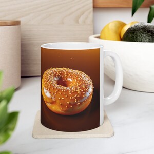Picture of donut 2nd design. Coffee mug, Ceramic Mug 11oz, Gift for friend, Gift for dad, Gift for Mom, Auntie, Unique, dessert, funny