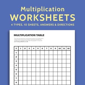 May include: A black and white multiplication table worksheet with the title "Multiplication Table". The table is 12 rows by 12 columns and includes numbers 1 through 12.