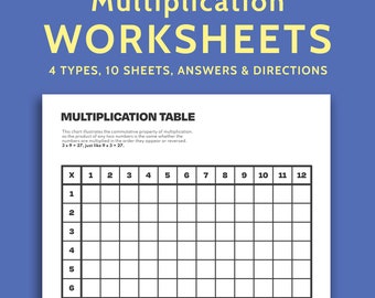 Multiplication GAMES, Printable Math Worksheets, 19 Pages, 4 Game Types with Teacher Resources, Math Comprehension, Digital Download