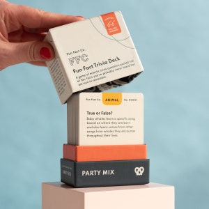 The Party Mix: un juego de trivia con datos divertidos, trivia para la noche de juegos, juego educativo para adultos y niños, preguntas divertidas de trivia, juego de fiesta para todas las edades