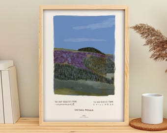 Motivational Poster, Sakyong Mipham Quote & Impressionist Landscape, Inspirational Quote Wall Art for Work, Daily Affirmations Print Decor