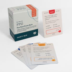 Juego de cartas con datos curiosos: The PARTY MIX I, cartas para la noche de juegos, juego de trivia familiar, preguntas divertidas, tema de conversación para todas las edades
