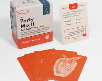Fun Fact Trivia Quiz Card Game: The Party Mix II, Family Games Night, Quiz Questions, Adult Trivia Night, Educational Activity for Kids