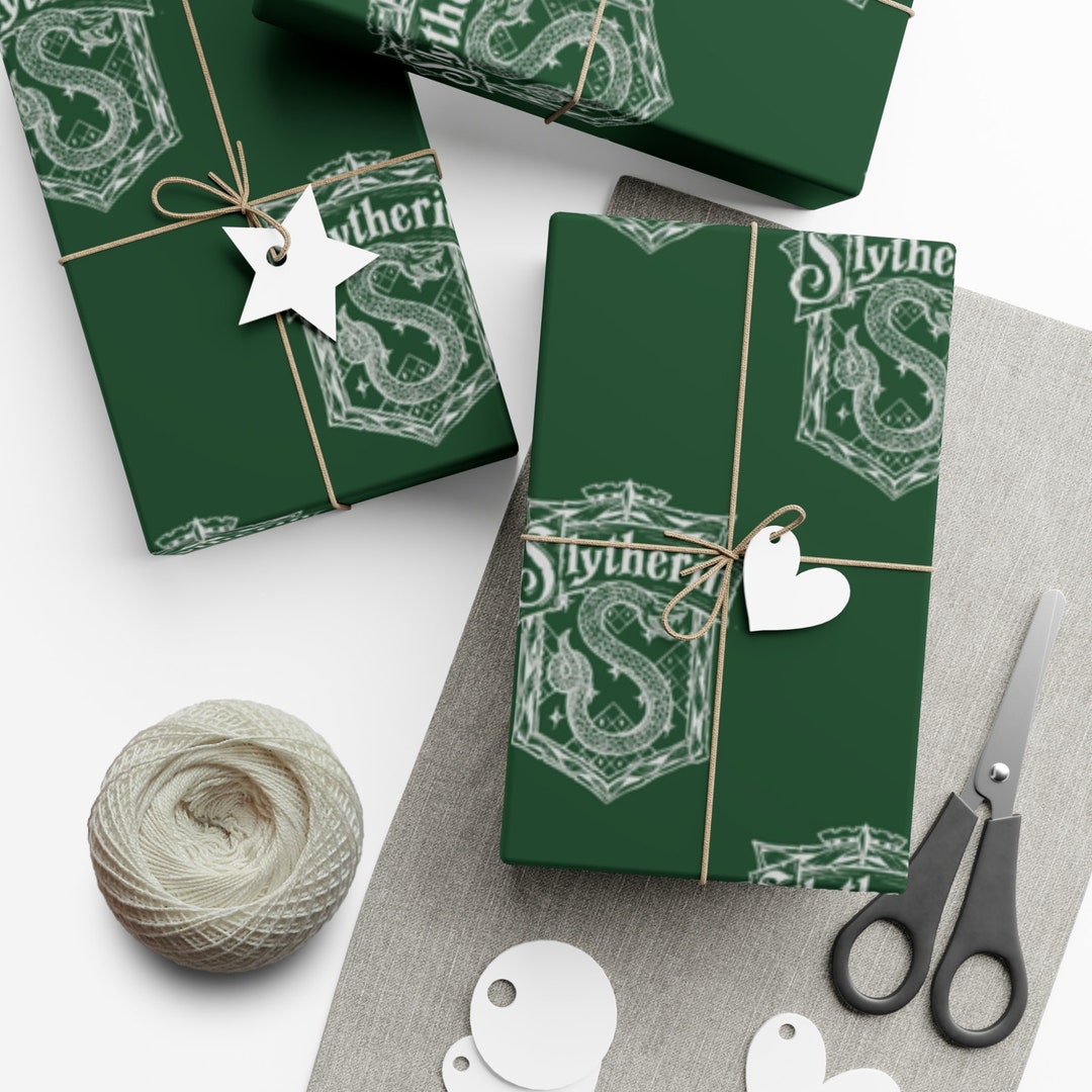 Slytherin Gift Wrap, Hogwarts Wrapping Paper, Harry Potter Gift Wrap ...