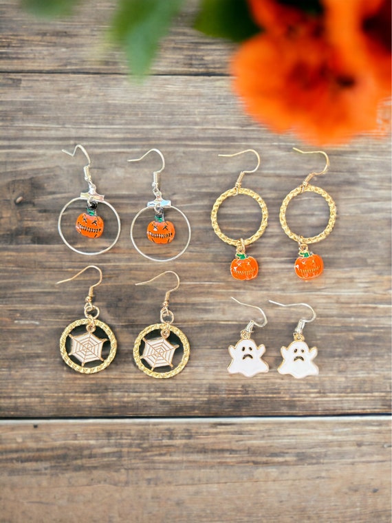 Halloween Spooky White Ghost Ear Jewelry