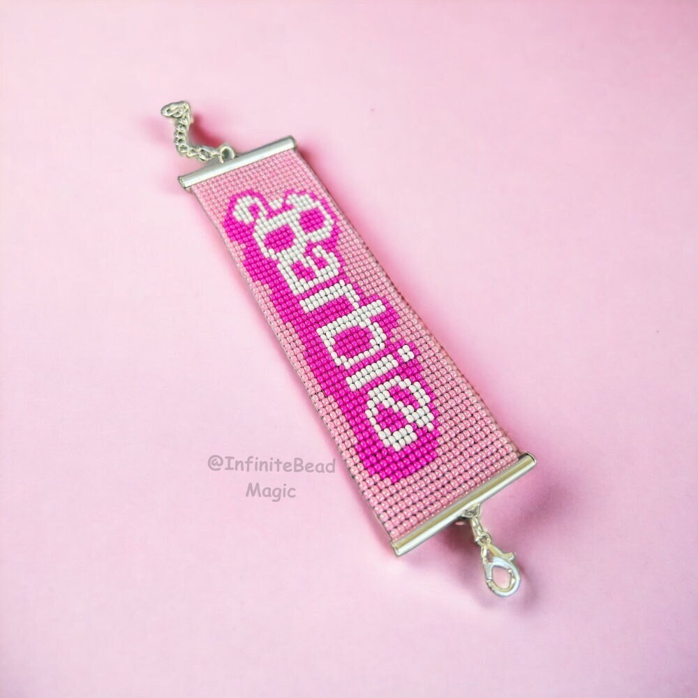 Barbie Bracelet Wide Barbie Wristband Women Barbie Bracelet 3D Barbie Loom Trendy Handmade Bracelet Barbie Accessories for Adults Etsy