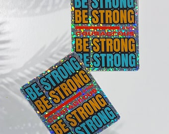 Be Bold and Courageous Glitter Vinyl Sticker | Waterproof | Laptop Decal | Hydroflask Sticker | Planner Decal