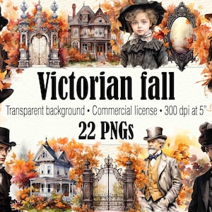Watercolor Victorian Clipart, Victorian Scraps Fall Clipart, Victorian Ladies Vintage Victorian Portrait, Victorian Ephemera Women Dresses
