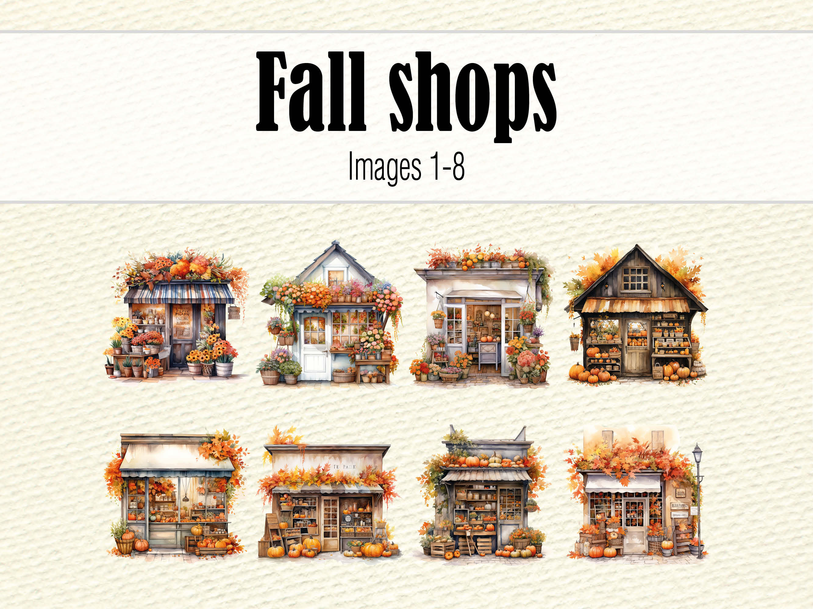 Fall Storefront Background Fall Storefront Clipart, Pumpkins Front Porch Clipart, Pumpkin House ...