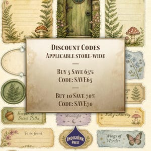 Enchanted Forest Junk Journal Kit, Fairy Ephemera, Botanical Journal, Cottagecore Woodland, Printable Digital Download image 7