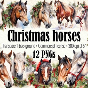 Kerst paard clipart, winter paard PNG, kerst scène clipart, winter scène PNG, rennend paard aquarel sublimatie