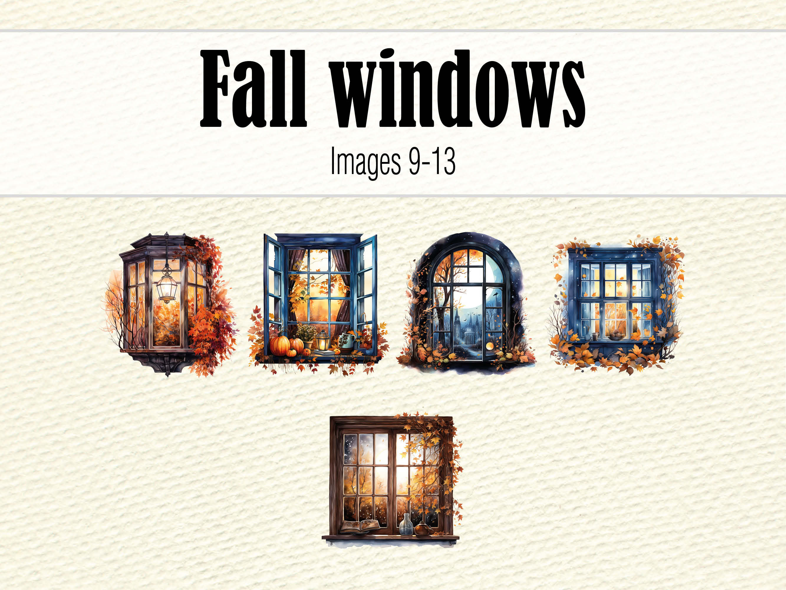 Fall Window Clipart, Cozy Autumn Clipart, Window PNG Boho Fall Clipart ...