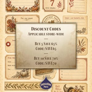 Thanksgiving Table Fussy Cuts, Thanksgiving Menu, Harvest Table, Place Cards, Menu Card, Antique Brass, Printable Ephemera, Digital Download image 7