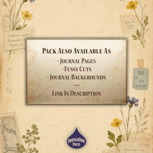 Pressed Wildflower Junk Journal Kit, Field Notes, Wildflower Ephemera, Vintage Botanical, Letter Writing Set, Printable Digital Download image 5