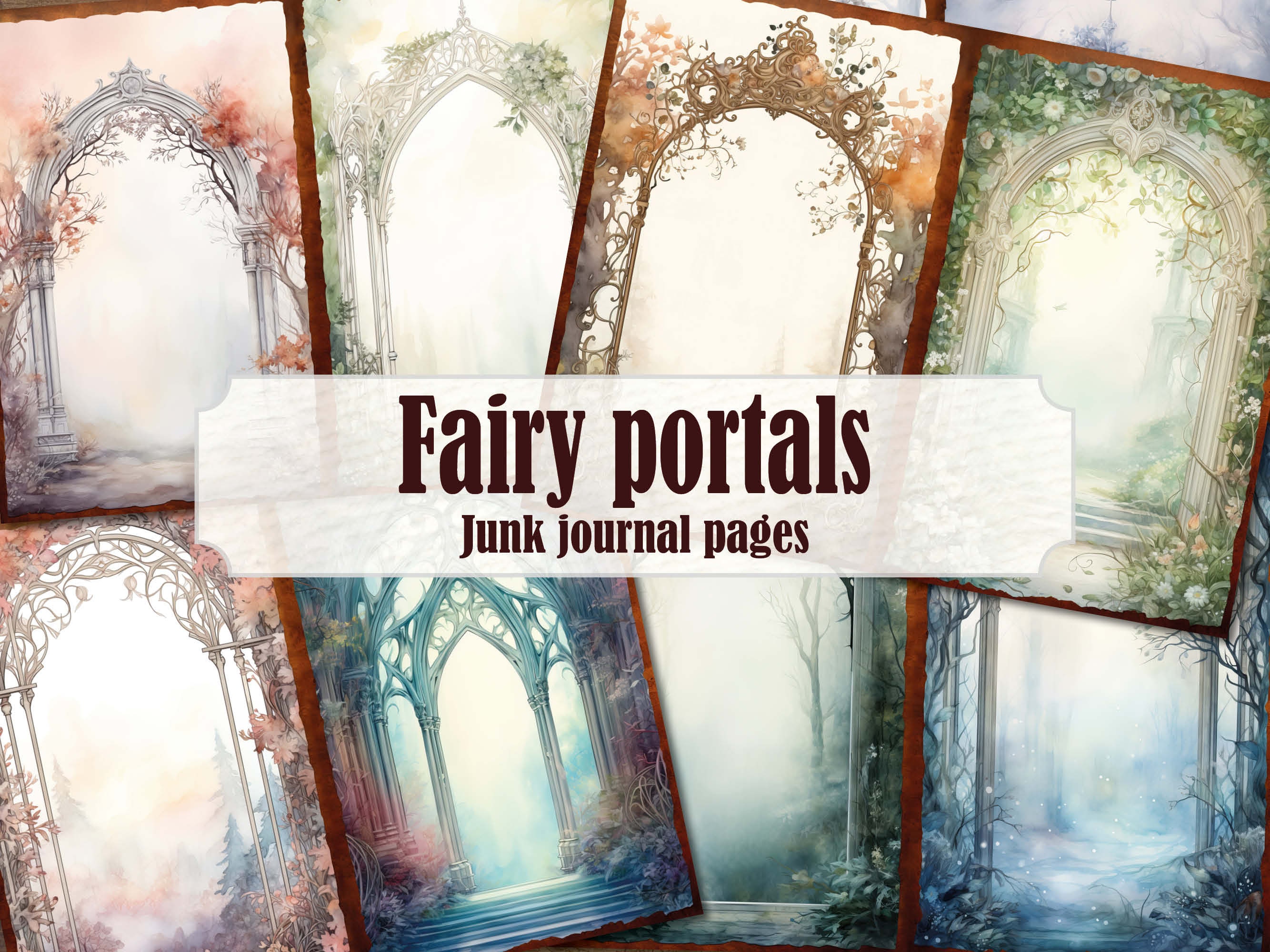 Fairy Portal Fantasy Junk Journal Pages, Enchanted Forest Junk Journal ...