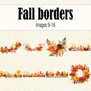 Fall Border PNG, Fall Leaves Wreath PNG, Watercolor Border Frame ...