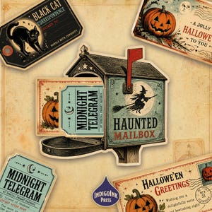 Retro Frights Magic Pockets, Vintage Halloween Junk Journal Kit, Printable Ephemera, Journal Pockets, Digital Download image 4