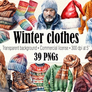 クリスマスの服のクリップアート、醜いクリスマスのセーターのクリップアート、クリスマスのスカーフのクリップアート、クリスマスの靴下のクリップアートの帽子、冬の毛布のクリップアート