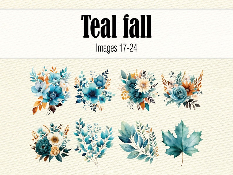 Teal Fall Clipart, Teal Pumpkin Clipart, Fall Girl Clipart, Fall Flower ...
