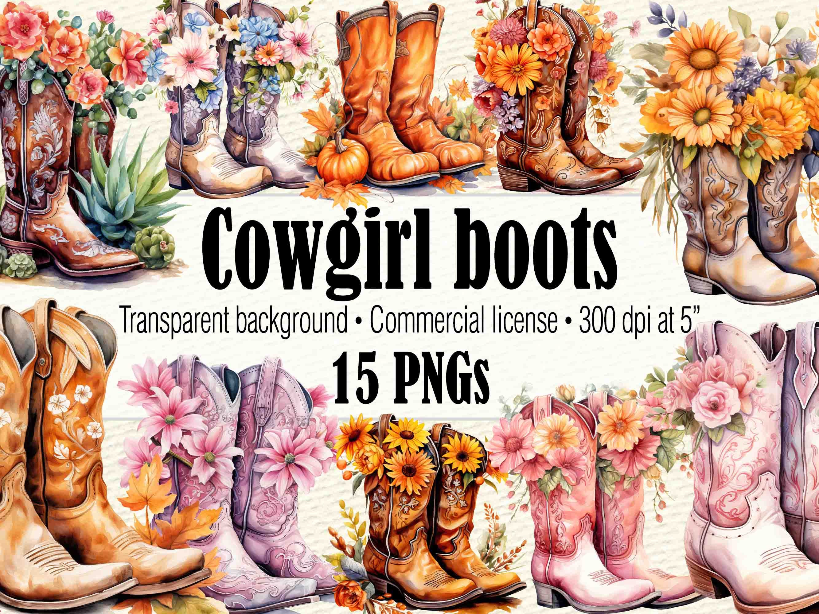 Cowgirl Boots Png, Pink Cowgirl Boots Clipart, Cowboy Boots Clipart