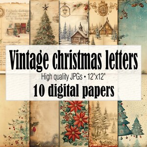 Vintage Christmas Santa Letter Paper, Retro Christmas Invitation Printable, Christmas Ephemera Winter Digital Paper, Winter Junk Journal