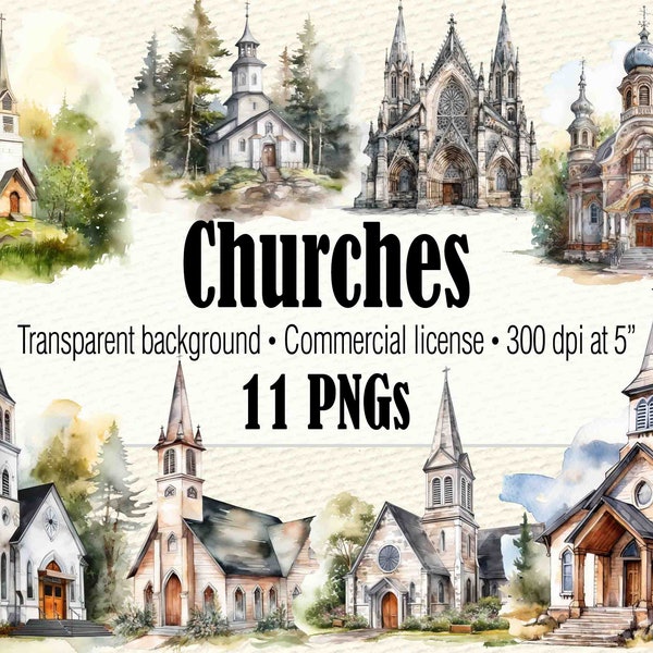 Watercolor Church Clipart, Catholic Watercolor Wedding Clipart, Christian Clipart, Christian PNG, Gothic Church Window