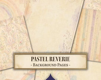 Pastel Reverie Background Pages, Printable Digital Paper, Junk Journal Backgrounds, Digital Download