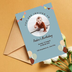 Graue verspielte Geburtstagseinladungskarte Papier & Partybedarf Geschenk für Sie