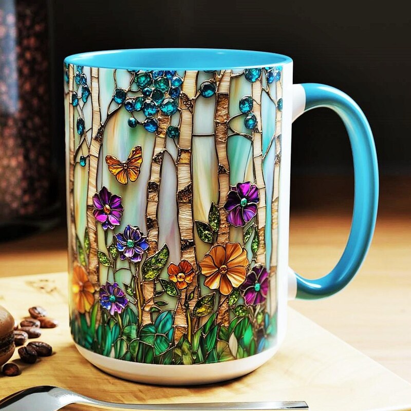 Tree Mug Patterns Birch Tree Design on Mug - Etsy