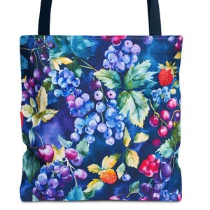 Cottagecore Beere Tote Bag Erdbeere Handtasche Sommer Blaubeere Einkaufstasche Himbeere Kunstdruck Botanische Tragen Obst-Liebhaber-Geschenk Garten-Liebhaber