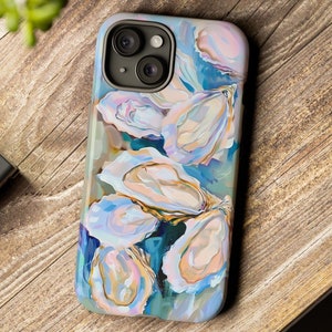 Pastel Oyster Shell Phone Case Coastal Cottage Beach Art iPhone Samsung Summer Ocean Cover