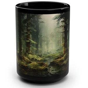 Enchanted Forest Mug Cottagecore Woodland Coffee Cup Mossy Mystical Scene Nature Lover Gift