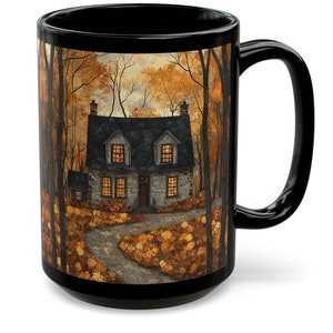 Fall Landscape Painting Coffee Mug Dark Cottagecore Landscape Fall Print Coffee Cup Farmhouse Decor Autumn Mug Trendy Fall Mugs Rustic Gift