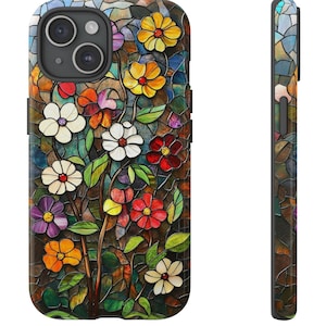 Stained Glass Floral Phone Case: Mosaic Garden, Spring Cover