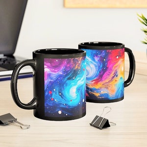 Galaxy Kaffeebecher: Weihnachten Punk Style Himmlische Keramiktasse (11 Unzen)