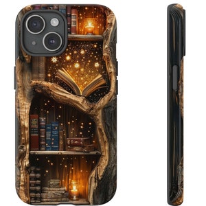 Custodia per telefono con libreria magica: Dark Academia Fantasy Art