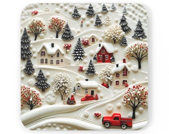 Winter Coasters Winter Home Coffee Bar Decor Holiday Coasters Holiday Home Decor Winter Table Decor Christmas Table Decor Holiday Gifts