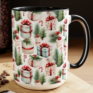 Vintage Christmas Coffee Mug: Festive Holiday Tree Drinkware