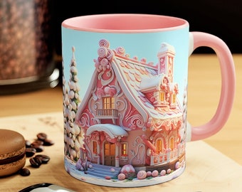 Tasse de maison en pain d'épice mignonne, tasse à café de vacances festives, tasse à thé de Noël mignonne, décor de vacances, tasse à café, cadeaux de vacances saisonniers, tasse de 11oz