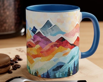 Mountain Nature Mug Nature Landscape Art Coffee Mug Nature Lover Gift Tea Mug 11oz Forest And Mountains Tea Cup 11oz Beautiful Outdoors Cup