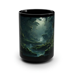 Enchanted Forest Mug: Whimsical Fantasy Nature Coffee Cup