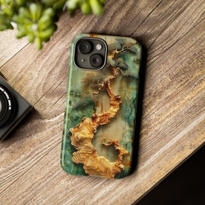 Asian Jade Carving Phone Case Asian Tree Printed Design Jade Tree Phone Cover Asian Phone Protector Jade Designs Case Carved Asian Inspired