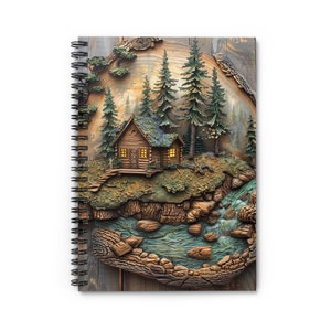 Cabin Spiral Notebook Outdoor Lover Gifts Cabin Bedroom Decor Outdoor Wilderness Journal Cabin Life Gift Nature Planner Nature Inspired Gift