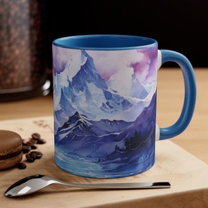 Blue Mountain Landscape Coffee Mug: Scenic Nature Art Cup